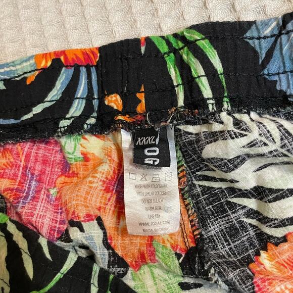 Jogal 2 Piece Hawaiian Set Tropical Floral Print Button Up Top & Short Size 3XL - Picture 16 of 16